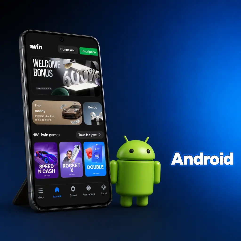 Application 1win Android APK à télécharger sur mobile Android 5.0 et versions ultérieures