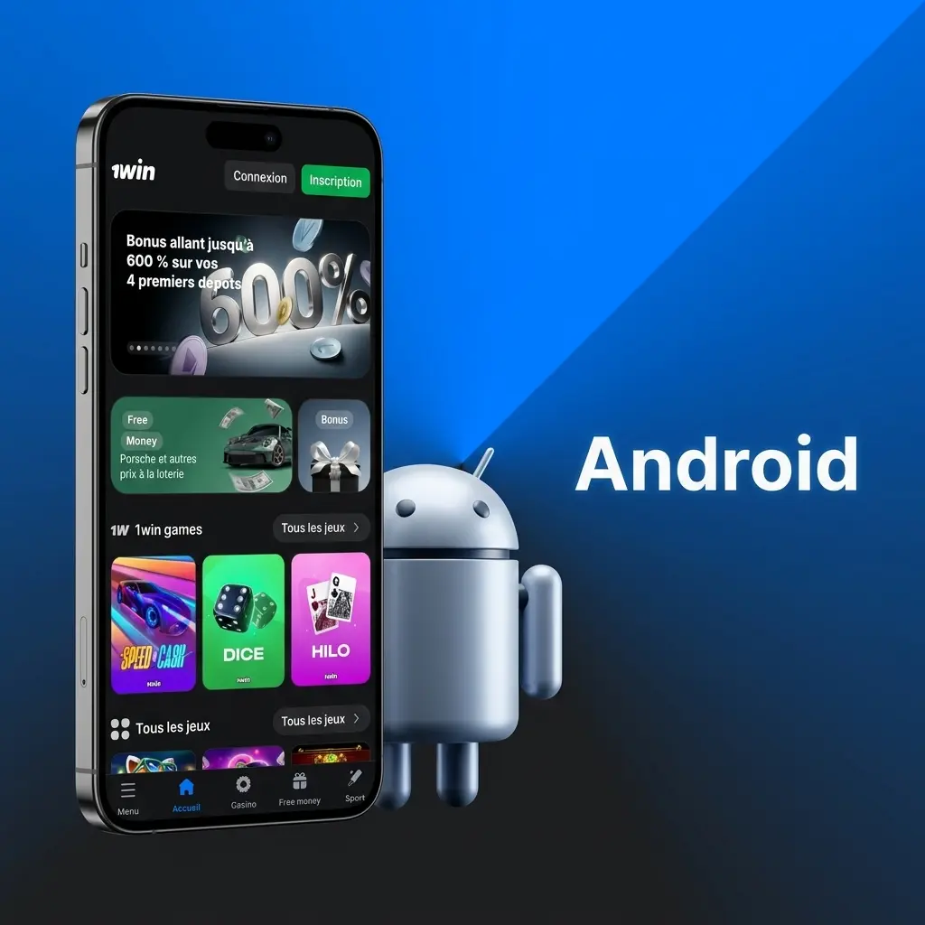 Application Android 1win à télécharger en APK pour appareils sous Android 5.0 et versions ultérieures