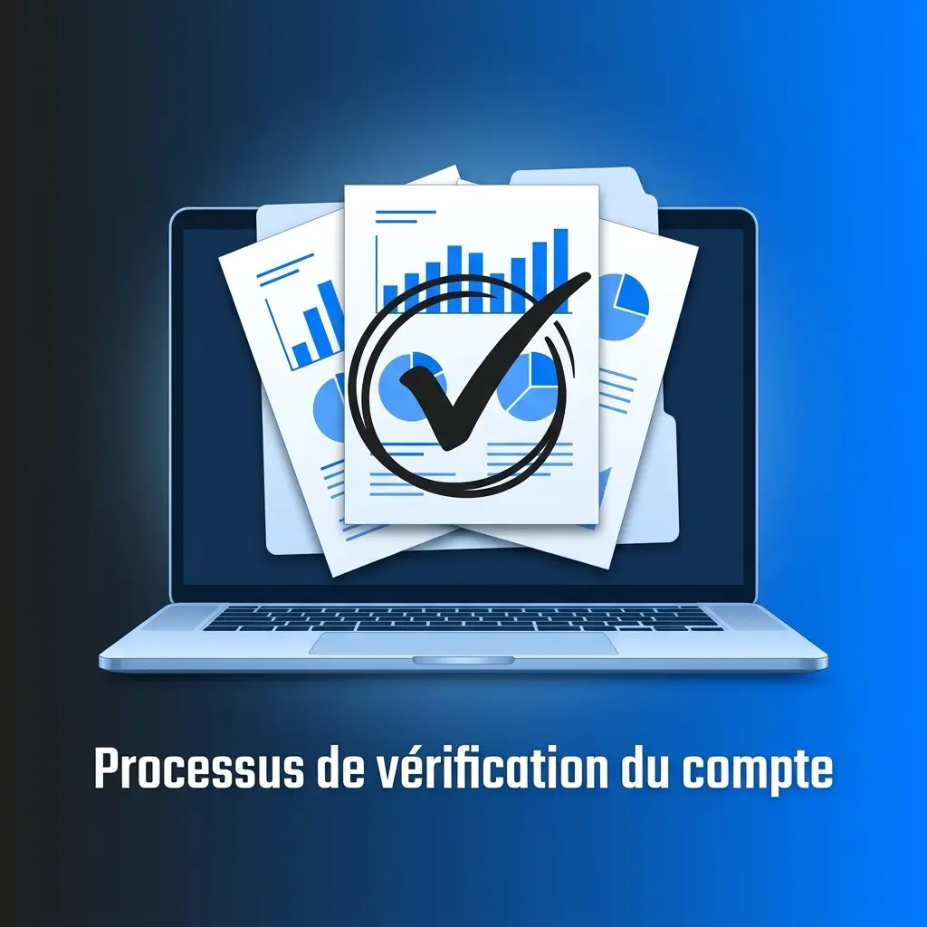 Les 5 étapes de vérification du compte et d'envoi de pièce d'identité pour les retraits.