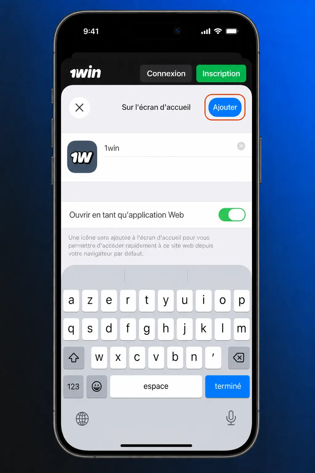 Guide installation Aviator iOS en 5 étapes via Safari sur iPhone avec raccourci web progressif
