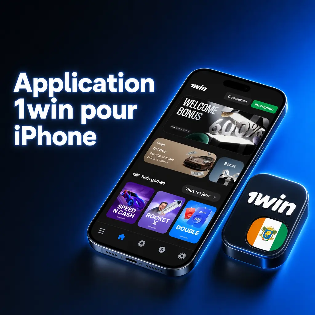 Application 1win sur iPhone et iPad, disponible gratuitement sous iOS 11.0 avec 100 Mo d'espace requis
