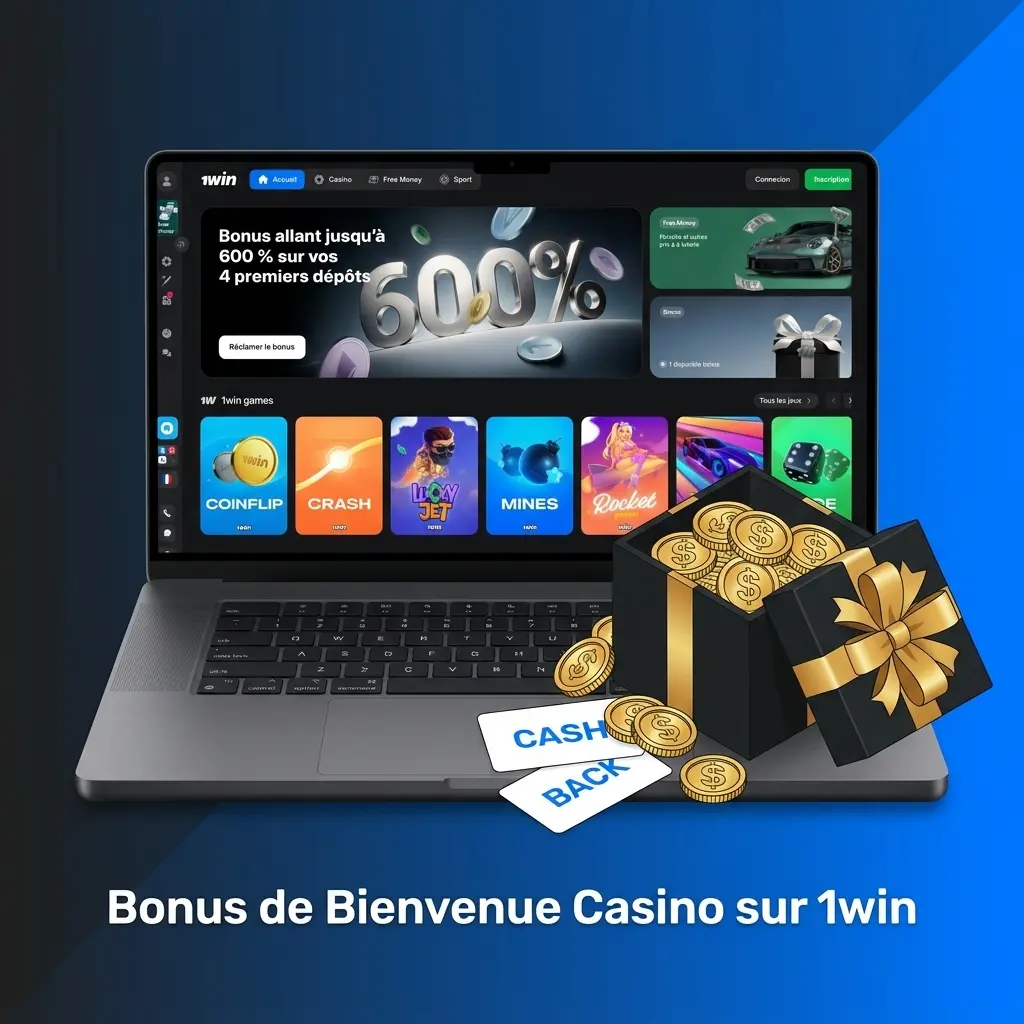 Bonus de bienvenue 1win casino jusqu'à 500% sur 4 dépôts avec tours gratuits pour joueurs ivoiriens