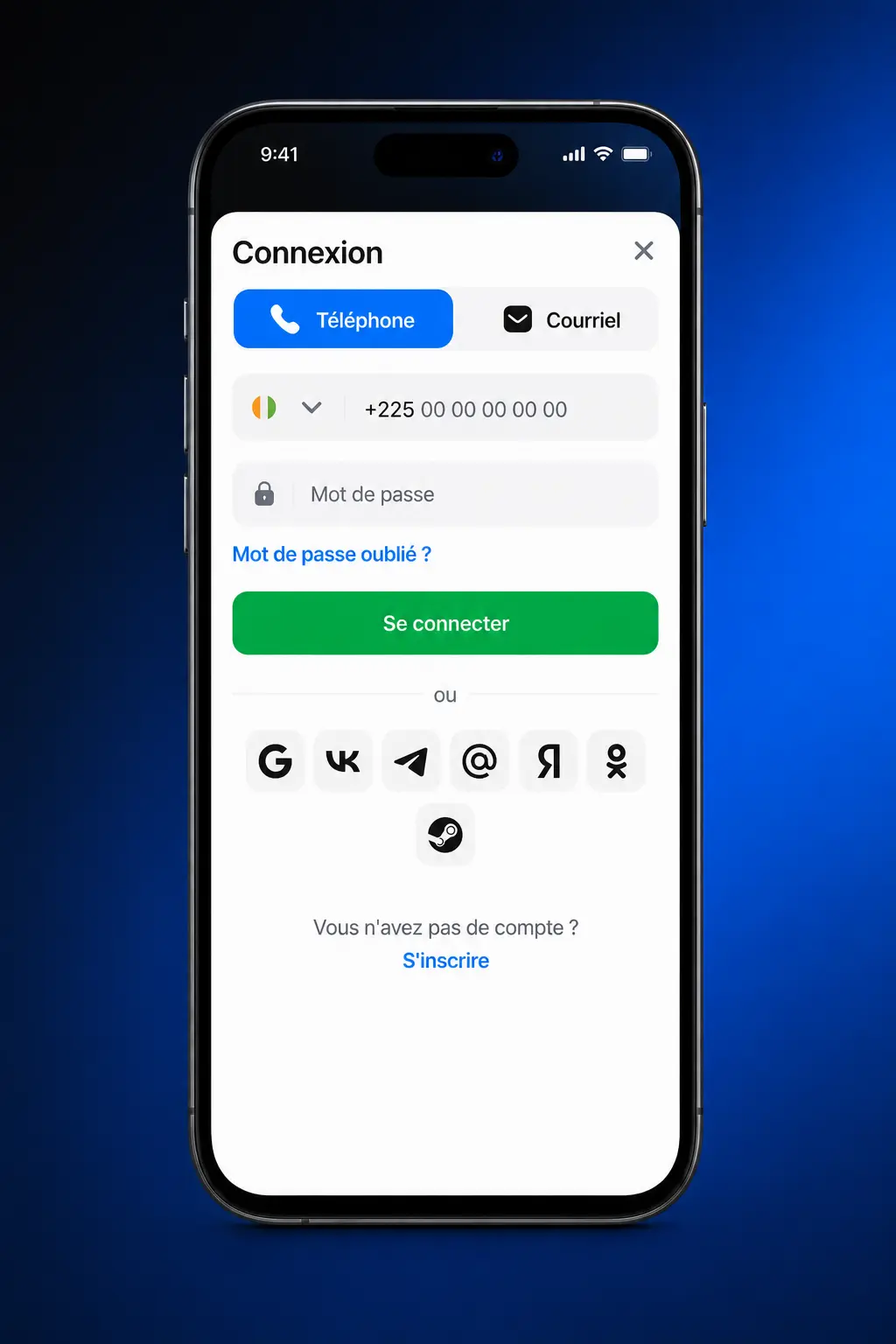 Étapes de dépôt sur l'application 1win pour utilisateurs de Côte d'Ivoire via Orange Money ou Wave