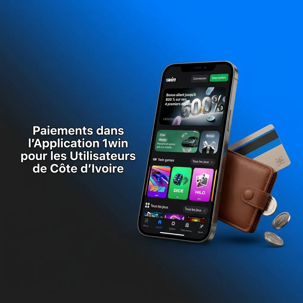 Paiements sur l'application 1win en Côte d'Ivoire via Mobile Money, Wave, cartes et cryptomonnaies.