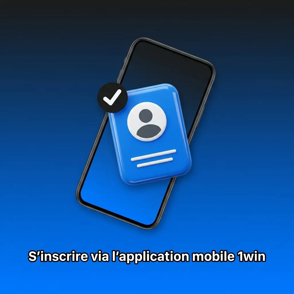 Étapes d'inscription sur l'application mobile 1win pour créer un compte depuis un smartphone.
