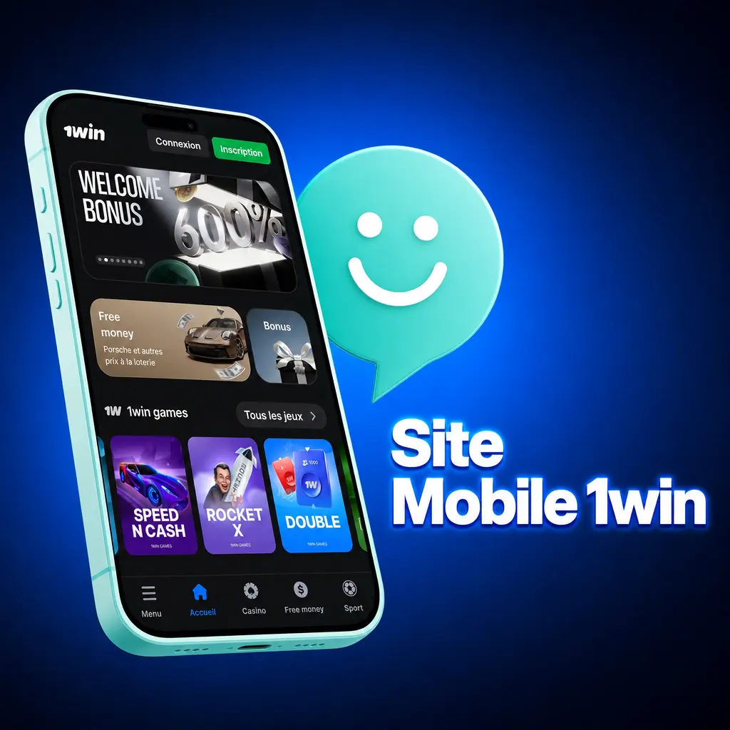 Site mobile 1win accessible sur smartphone et tablette en Côte d'Ivoire, compatible Android et iOS